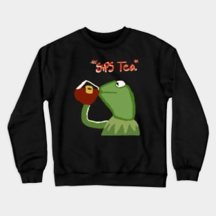 Kermit the frog drinking tea Merch Crewneck Sweatshirt